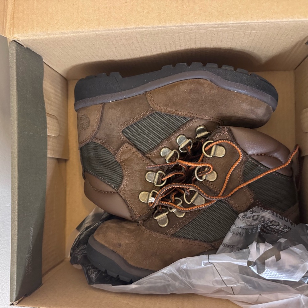 Timberland Kids Brown and Green Boots